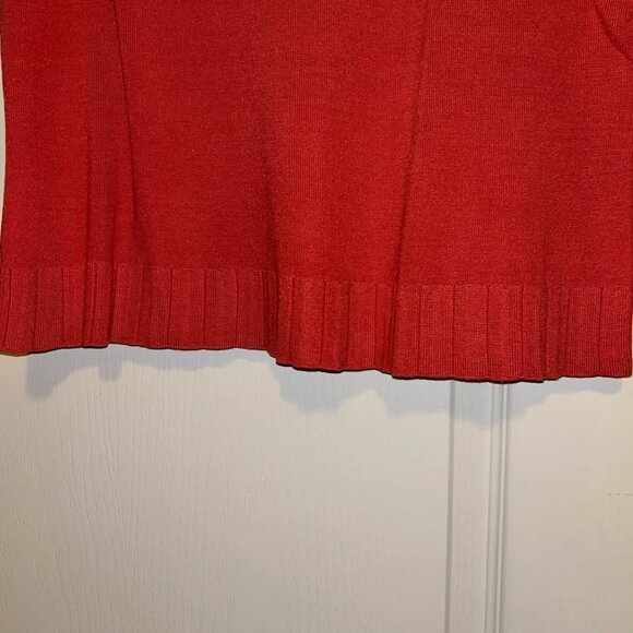 Lot of 2 Talbots dark pinkish red short sleeve sweater tops woman's size L large - Picture 10 of 11